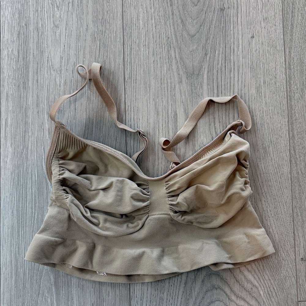 Skims unlined seamless sculpt bralette in clay; never worn